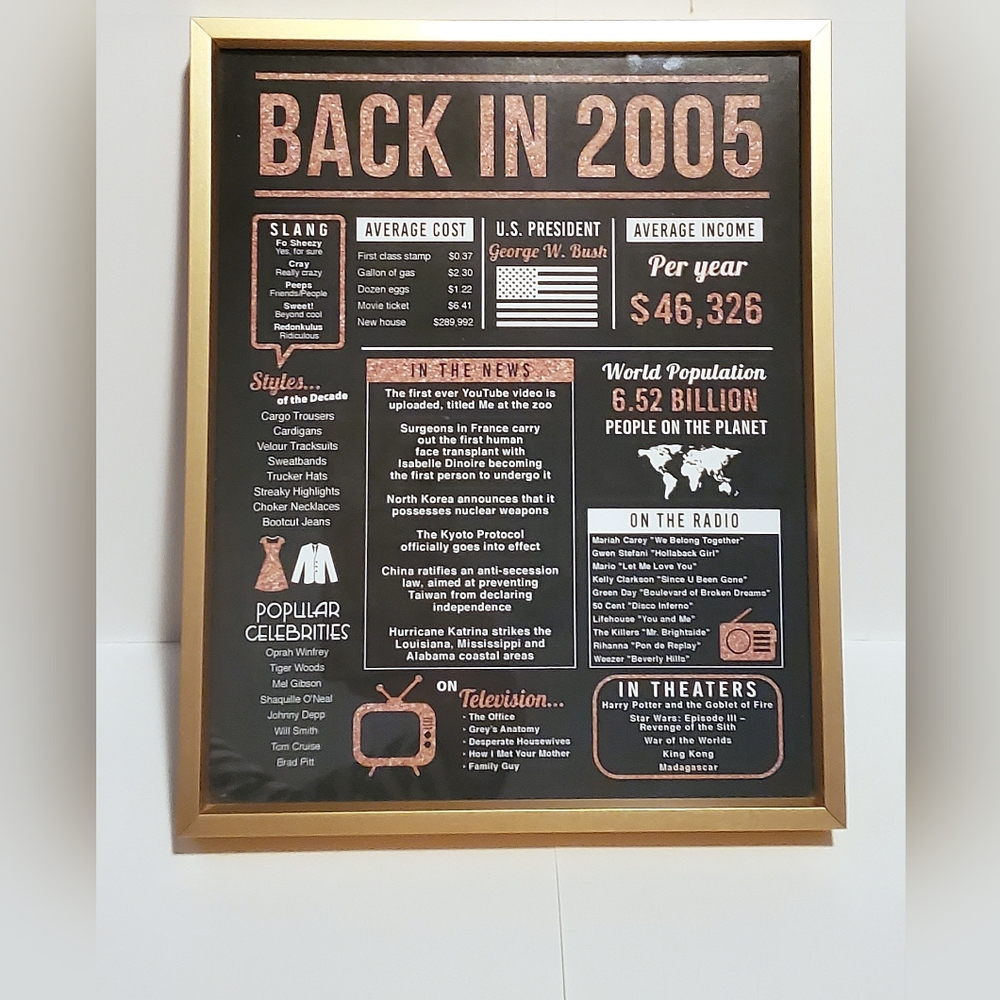 Rose Gold 2005 Memory / Informative Decoration